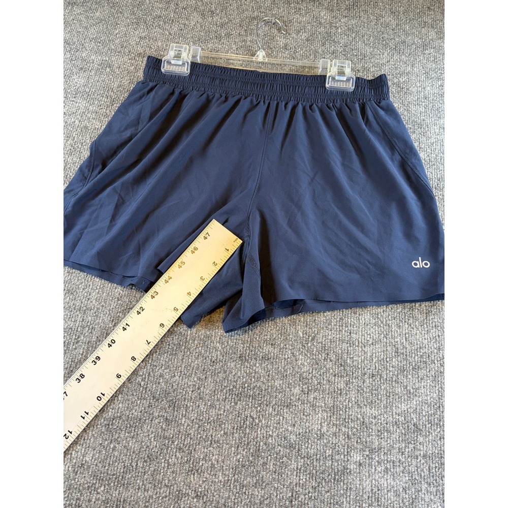 Alo Yoga Navy Blue Smocked Waist Activewear Shorts Medium RN87370 - Picture 3 of 5